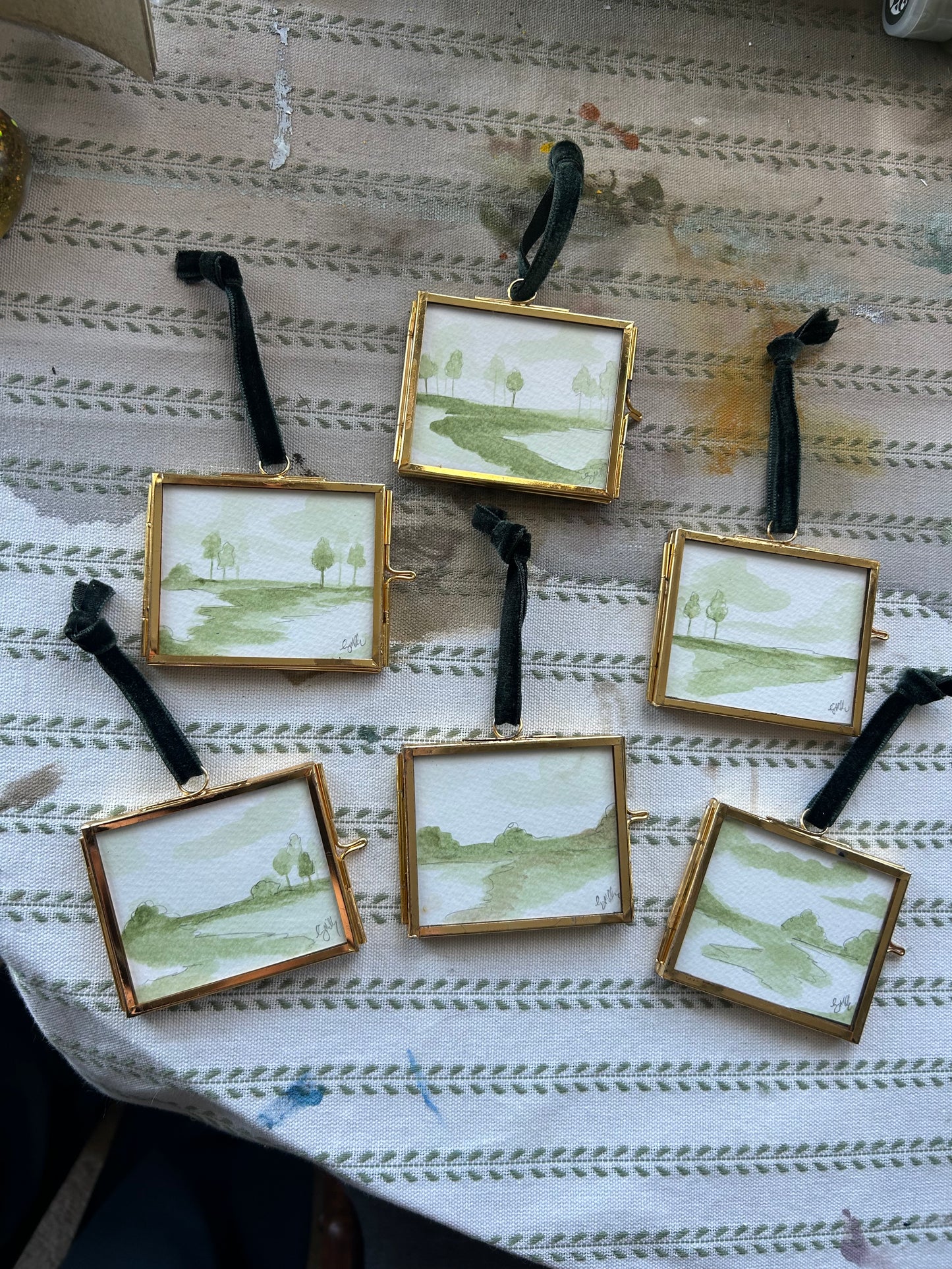 mini landscape ornaments lll